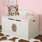 Cow Print Wall Monogram on Toy Chest