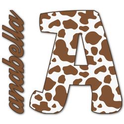Cow Print Name & Initial Decal - Custom Sized (Personalized)