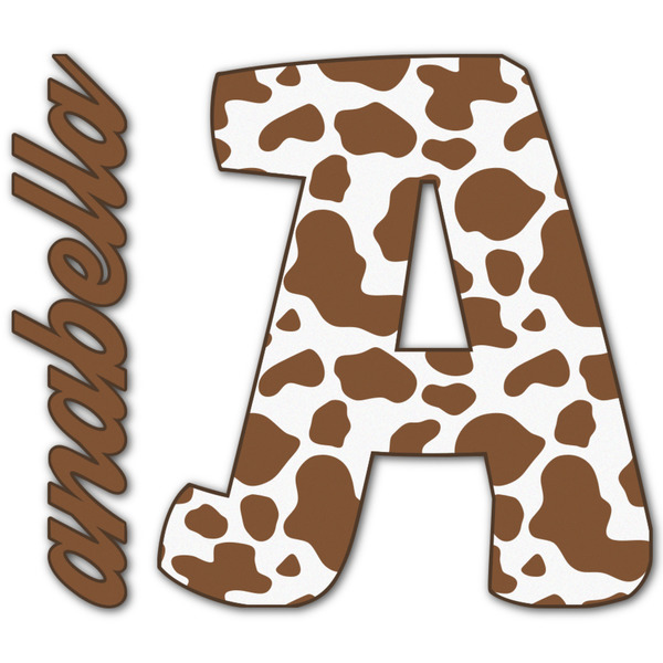 Custom Cow Print Name & Initial Decal - Up to 12"x12" (Personalized)
