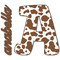 Cow Print Wall Name & Initial Decal