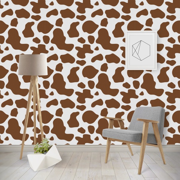 Custom Cow Print Wallpaper & Surface Covering (Peel & Stick - Repositionable)