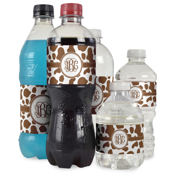 Cow Print Water Bottle Label - Multiple Bottle Sizes