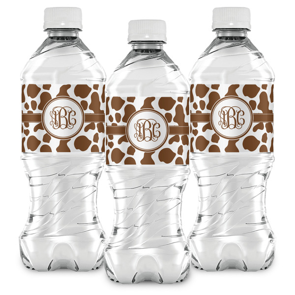 Cow Print Water Bottle Labels - Front View
