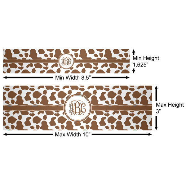Cow Print Water Bottle Labels w/ Dimensions