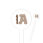 Cow Print 4" Round Plastic Food Picks - White - Double Sided (Personalized)