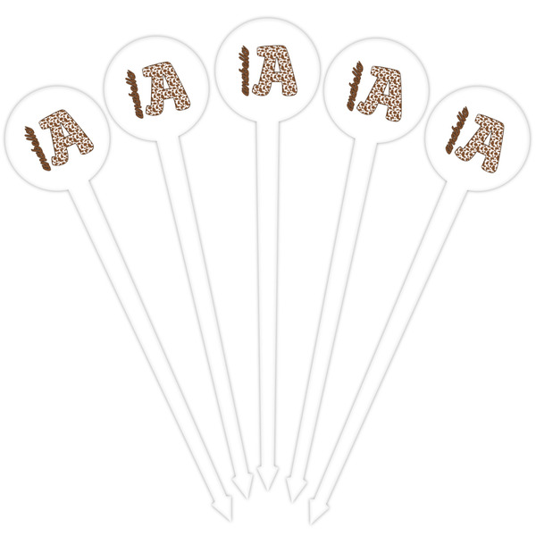 Cow Print White Plastic 4" Food Pick - Round - Fan View