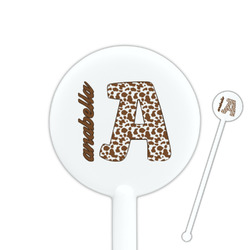 Cow Print 5.5" Round Plastic Stir Sticks - White - Double Sided (Personalized)