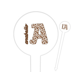 Cow Print Cocktail Picks - Round Plastic (Personalized)