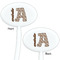 Cow Print White Plastic 7" Stir Stick - Double Sided - Oval - Front & Back