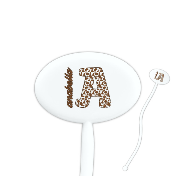 Custom Cow Print Oval Plastic Stir Sticks (Personalized)
