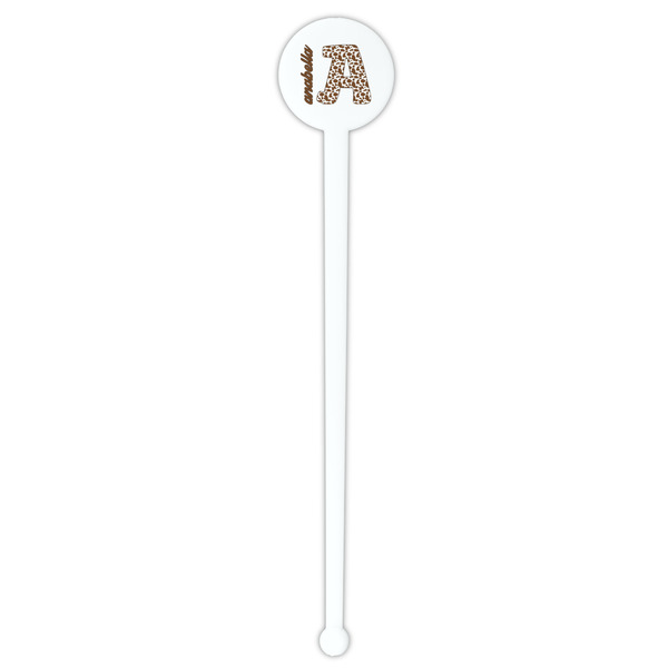 Cow Print White Plastic 7" Stir Stick - Round - Single Stick