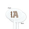 Cow Print White Plastic 7" Stir Stick - Single Sided - Oval - Front & Back