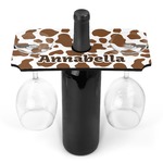 Cow Print Wine Bottle & Glass Holder (Personalized)