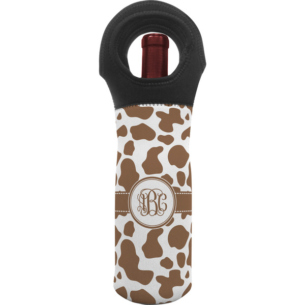 Custom Cow Print Wine Tote Bag (Personalized)