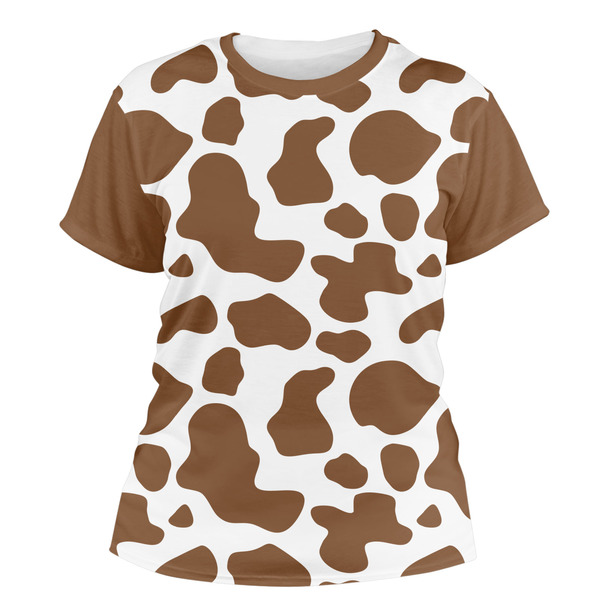 Custom Cow Print Women's Crew T-Shirt - Large
