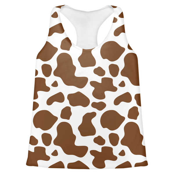 Custom Cow Print Womens Racerback Tank Top
