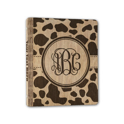Cow Print Wood 3-Ring Binder - 1" Half-Letter Size (Personalized)