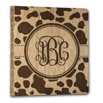 Cow Print Wood 3-Ring Binder - 1" Letter Size (Personalized)