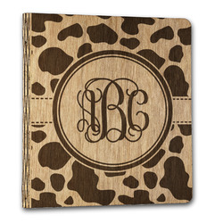 Cow Print Wood 3-Ring Binder - 1" Letter Size (Personalized)