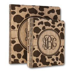 Cow Print Wood 3-Ring Binder (Personalized)