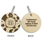 Cow Print Wood Luggage Tags - Round - Approval