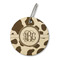 Cow Print Wood Luggage Tags - Round - Front/Main
