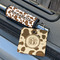 Cow Print Wood Luggage Tags - Square - Lifestyle