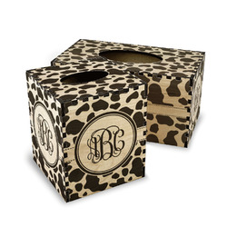 Cow Print Wood Tissue Box Cover (Personalized)