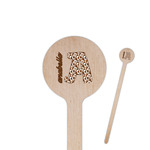 Cow Print 6" Round Wooden Stir Sticks - Double Sided (Personalized)