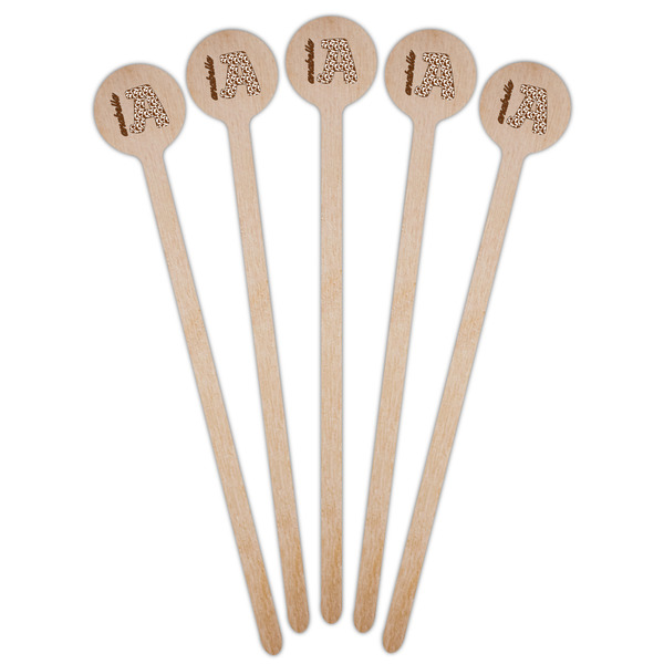 Cow Print Wooden 6" Stir Stick - Round - Fan View