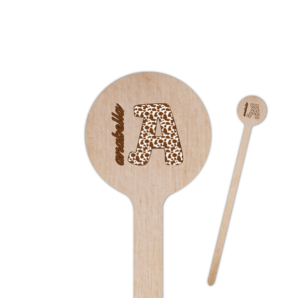 Custom Cow Print 7.5" Round Wooden Stir Sticks - Double Sided (Personalized)