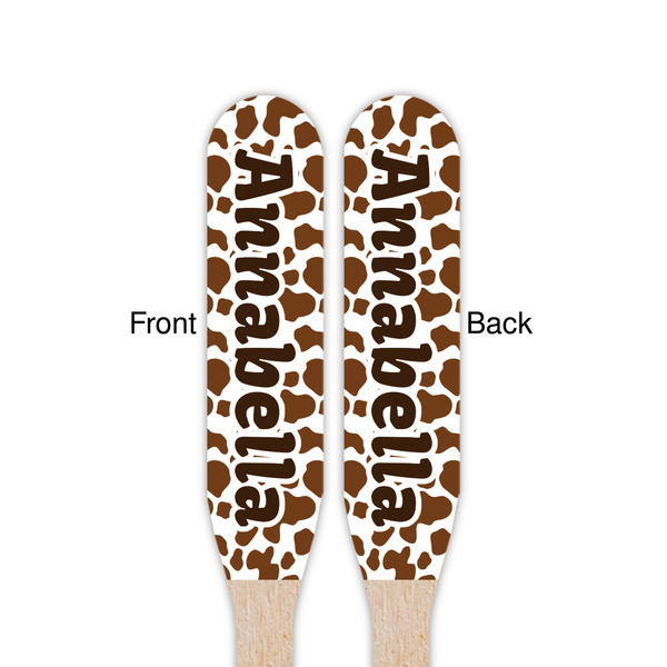 Cow Print Wooden Food Pick - Paddle - Double Sided - Front & Back