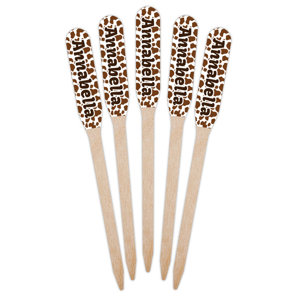 Cow Print Wooden Food Pick - Paddle - Fan View