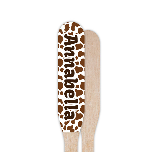 Cow Print Wooden Food Pick - Paddle - Single Sided - Front & Back
