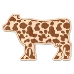 Cow Print Genuine Maple or Cherry Wood Sticker