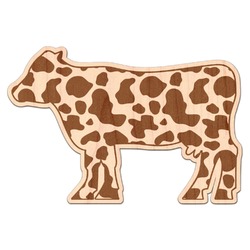 Cow Print Genuine Maple or Cherry Wood Sticker