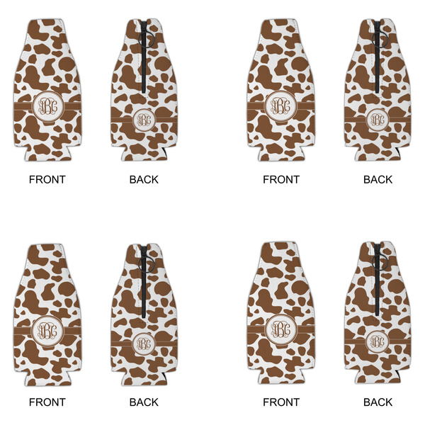 Cow Print Zipper Bottle Cooler - Set of 4 - APPROVAL