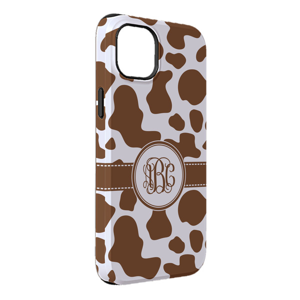 Custom Cow Print iPhone Case - Rubber Lined - iPhone 14 Plus (Personalized)