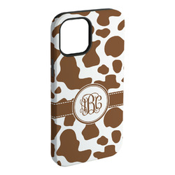 Cow Print iPhone Case - Rubber Lined - iPhone 15 Plus (Personalized)