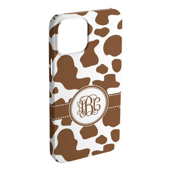Custom Cow Print iPhone Case - Plastic - iPhone 15 Pro Max (Personalized)
