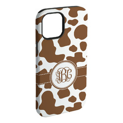 Cow Print iPhone Case - Rubber Lined - iPhone 15 Pro Max (Personalized)