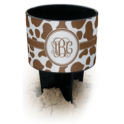 Cow Print Black Beach Spiker Drink Holder (Personalized)
