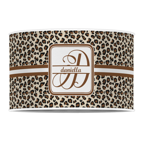 Leopard Print 12" Drum Lampshade - FRONT (Poly Film)