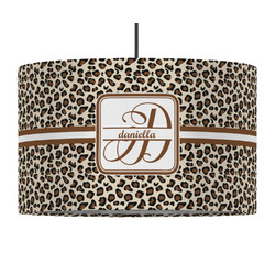 Leopard Print 12" Drum Pendant Lamp - Fabric (Personalized)
