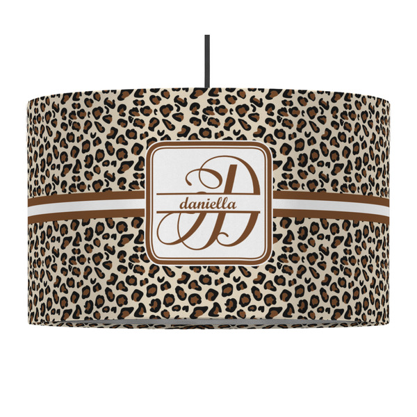 Custom Leopard Print 12" Drum Pendant Lamp - Fabric (Personalized)