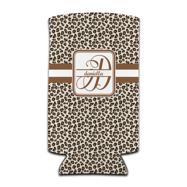 Custom Leopard Print Can Cooler (tall 12 oz) (Personalized)