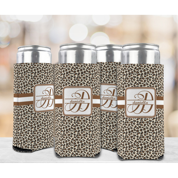 Leopard Print 12oz Tall Can Sleeve - Set of 4 - LIFESTYLE