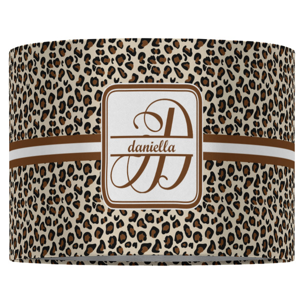 Leopard Print 16" Drum Lampshade - FRONT (Fabric)