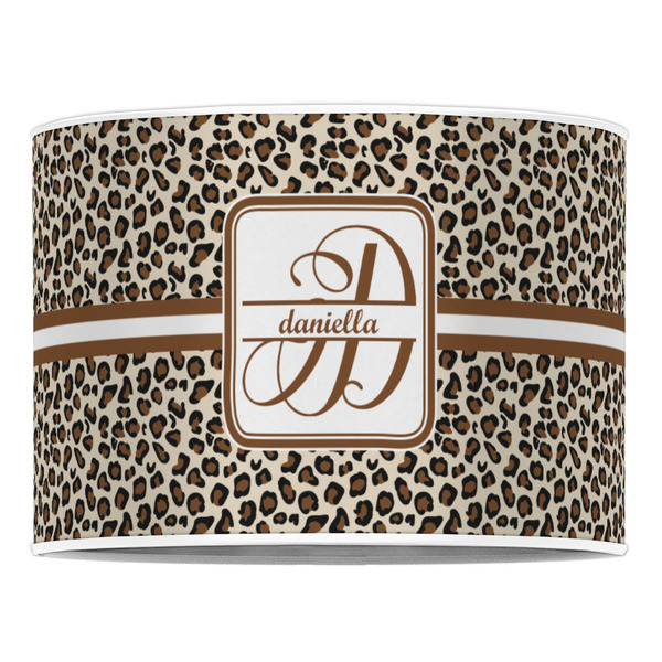 Leopard Print 16" Drum Lampshade - FRONT (Poly Film)