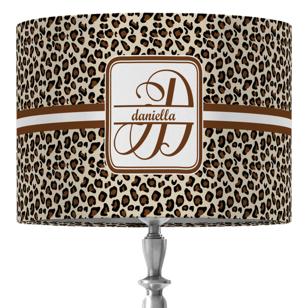 Custom Leopard Print 16" Drum Lamp Shade - Fabric (Personalized)